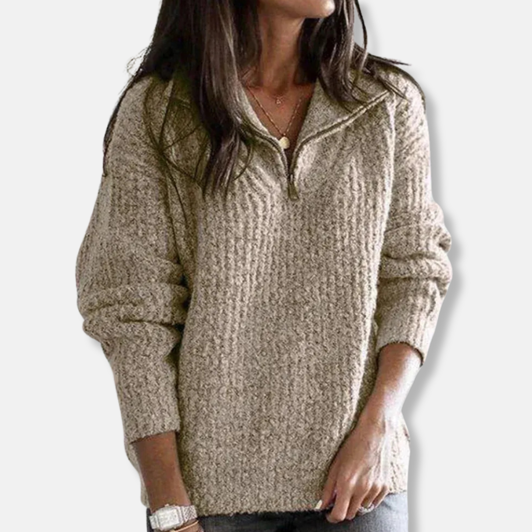 Chunky Knit Relaxed Wool Blend Sweater 