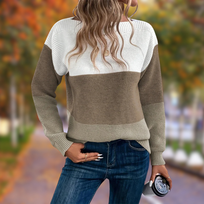 Women's colorblock fall sweater