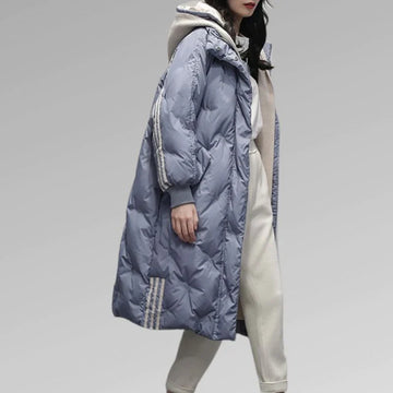 Women's long padded hooded winter jacket