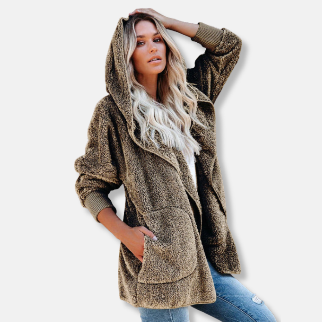 Sherpa Fleece Oversized Hooded Cardigan 