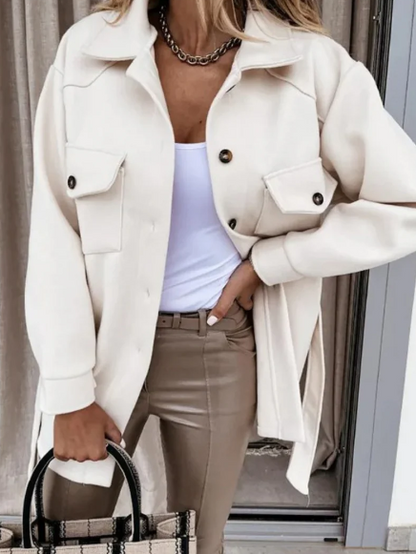 Lexie - lapel single-breasted loose jacket