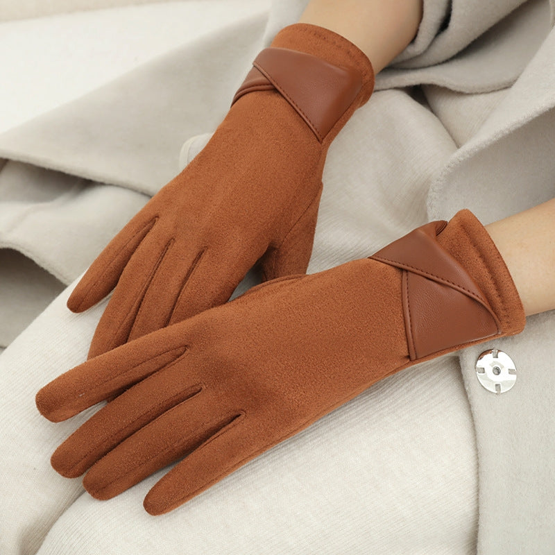 Isla Wrapped Strap Form-Fitting Gloves | Solid Wrist-Length Gloves