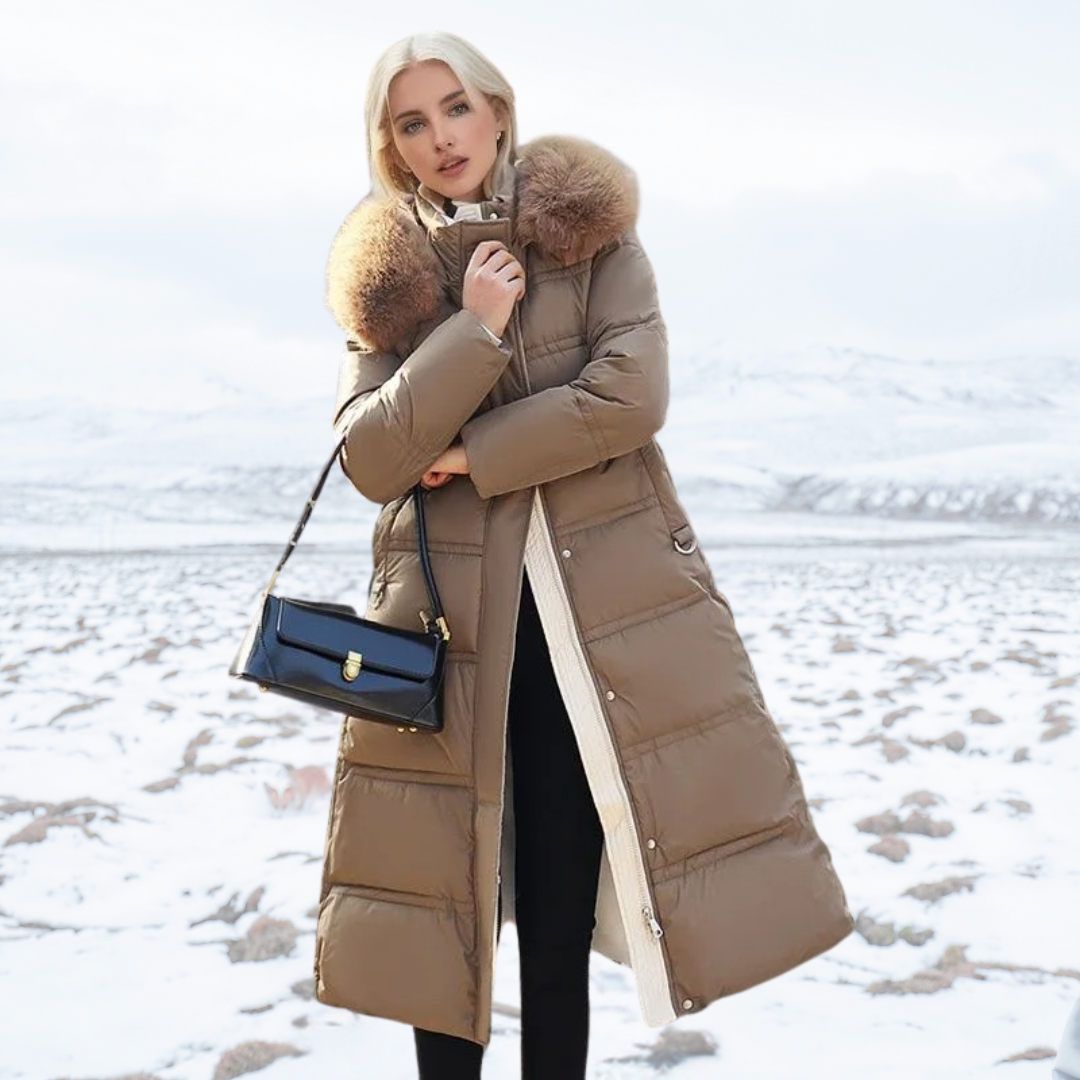 Padded Belted Long Winter Coat
