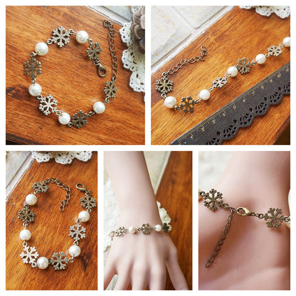 Vintage woodland charm bracelet with squirrel and nature charms