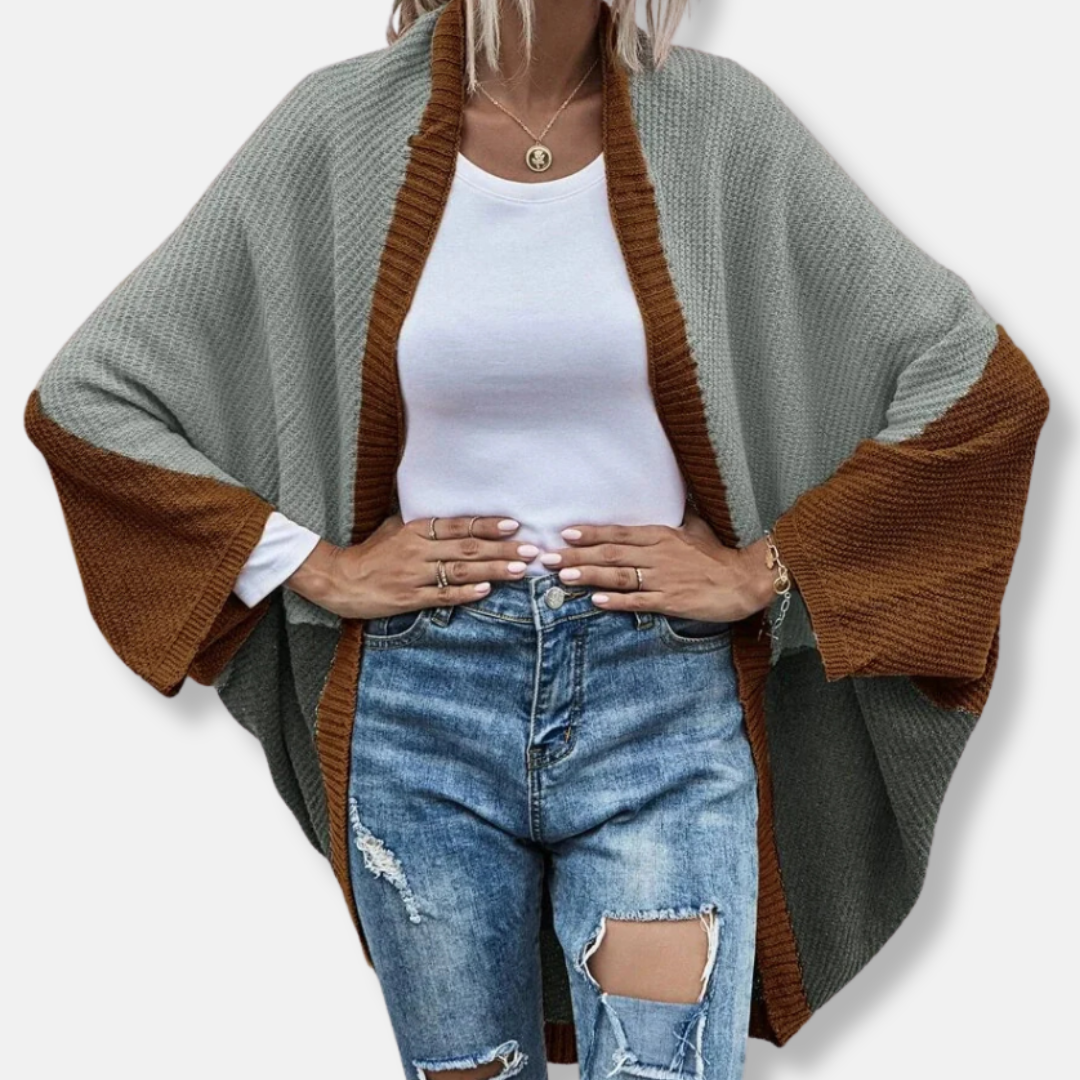 Isla Oversized Cardigan Sweater | Open Front Batwing Sleeve Sweater