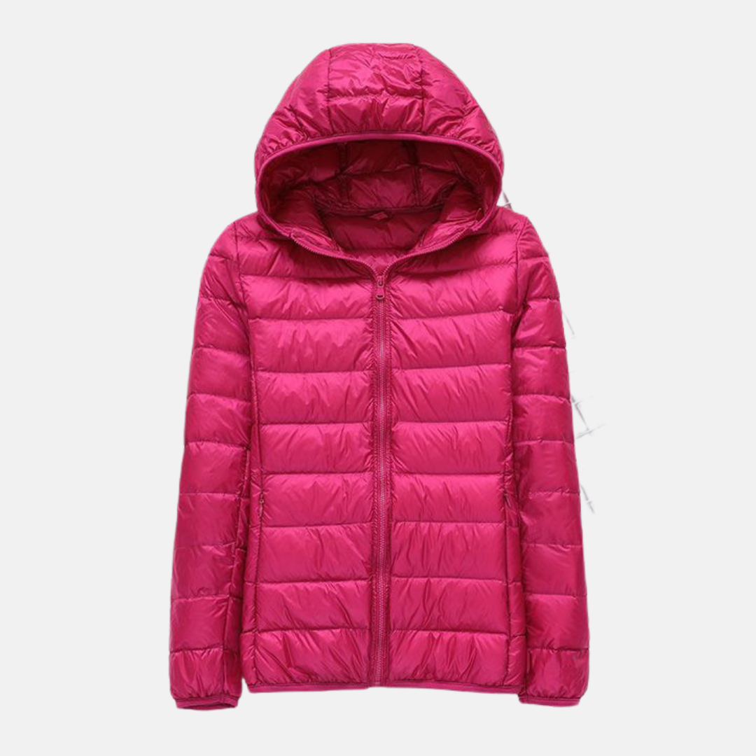 Isabella Quilted Hooded Down Jacket | Regular Fit Hip-Length Down Jacket