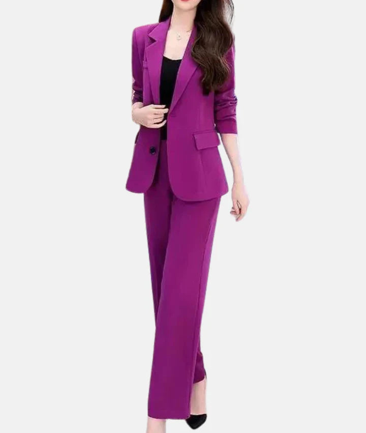 Women's elegant pantsuit with tailored blazer