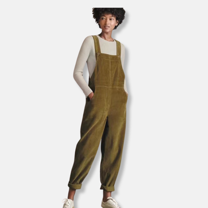 Women’s Overalls – Corduroy – Relaxed Fit – Adjustable Straps – Cuffed Hem – Full Length