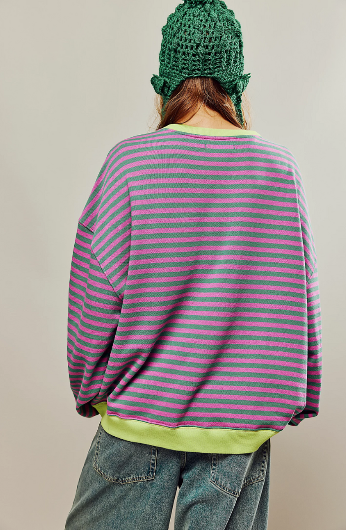 Cozy stripes sweatshirt for women