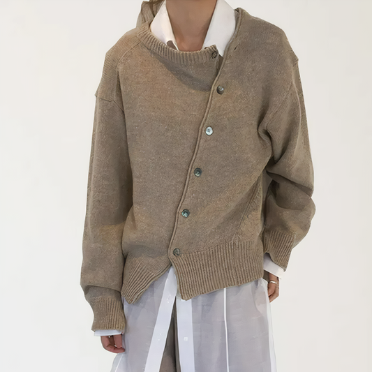 Button Detail Wrap Sweater
