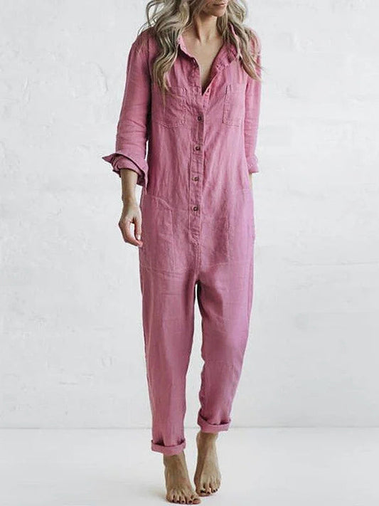 Linen Breathable Relaxed Fit Jumpsuit