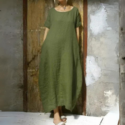 Women's Maxi Dress - Loose Fit - Short Sleeve - Lightweight & Breathable - Casual Wear
