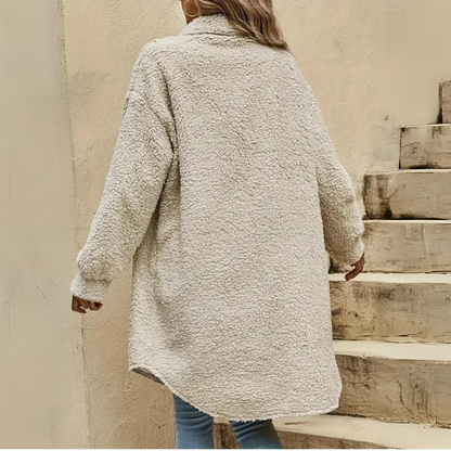 Women's textured long sleeve coat