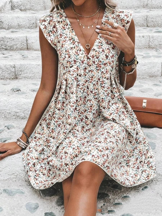 Floral Print Breathable A-Line Dress