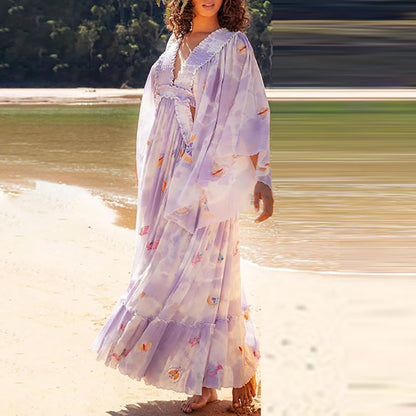 Elegant Floral Print Dress for Women - Lightweight & Stylish
