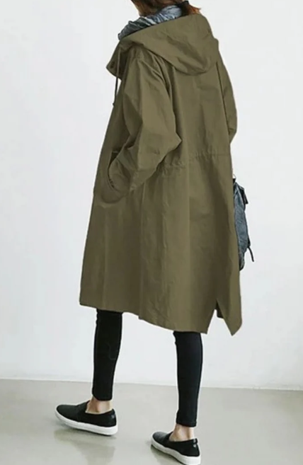 Megan - casual windbreaker mid-length jacket