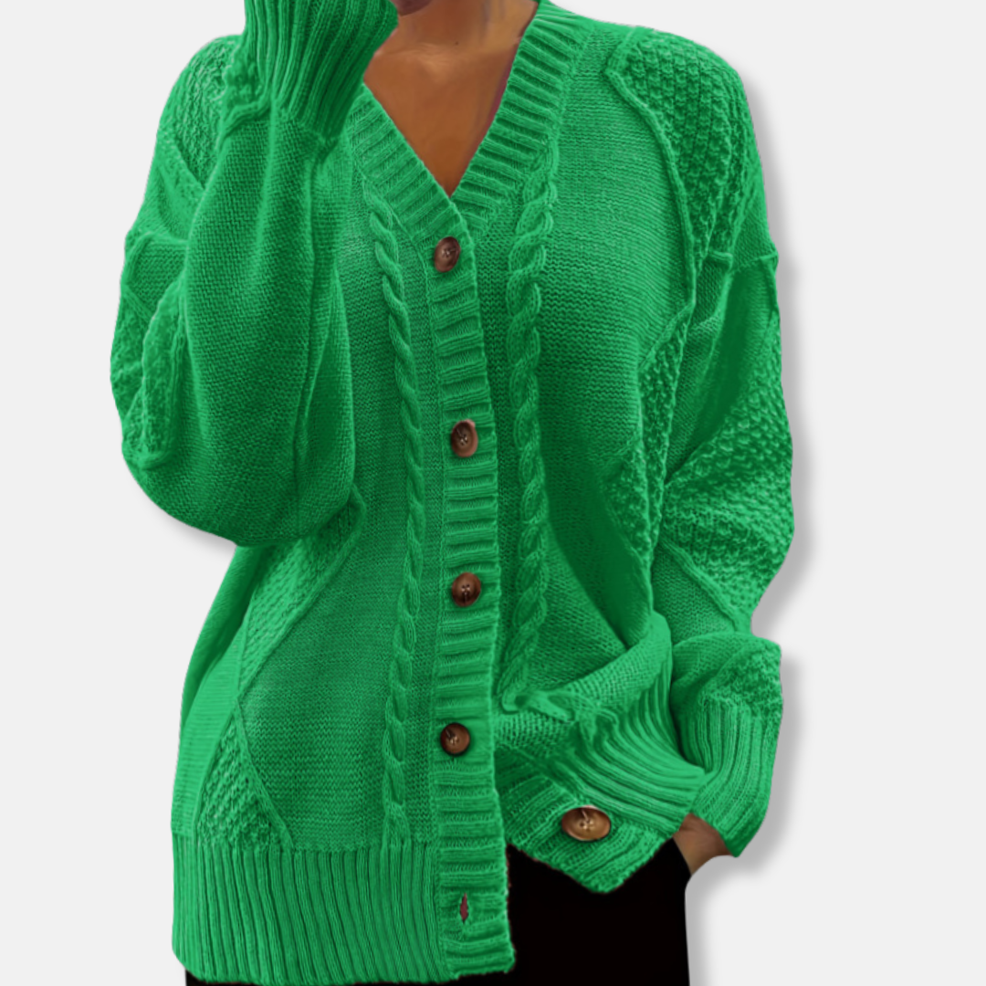 Amelia Relaxed Fit Cardigan | Button Front Tunic-Length Cardigan