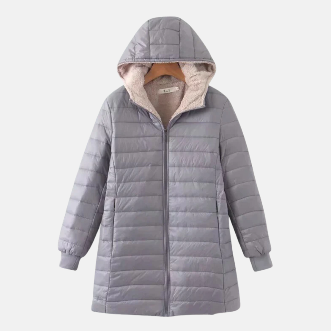 Fleece Lined Relaxed Fit Hooded Coat 