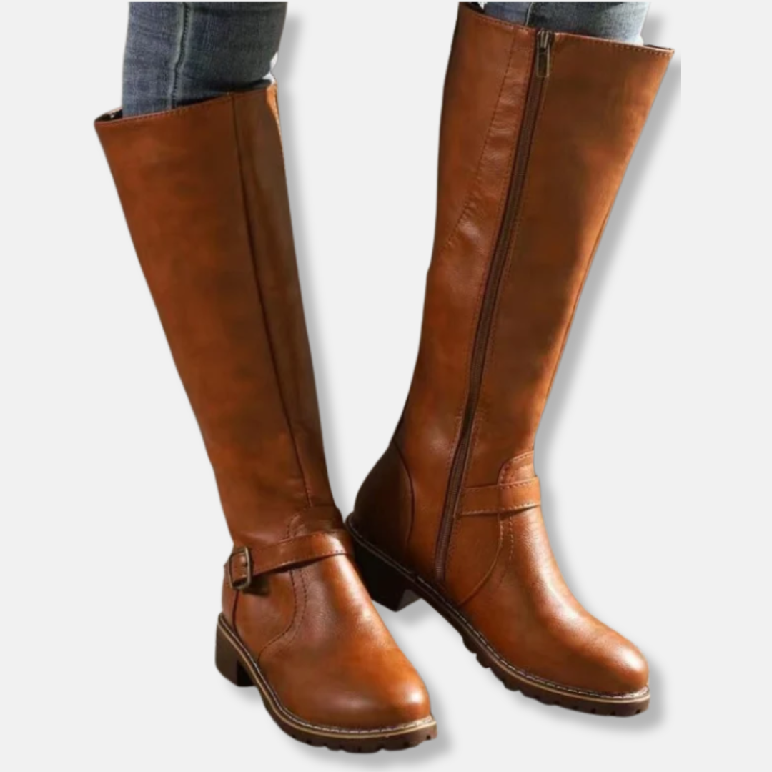 Knee-High Double Zip Boots