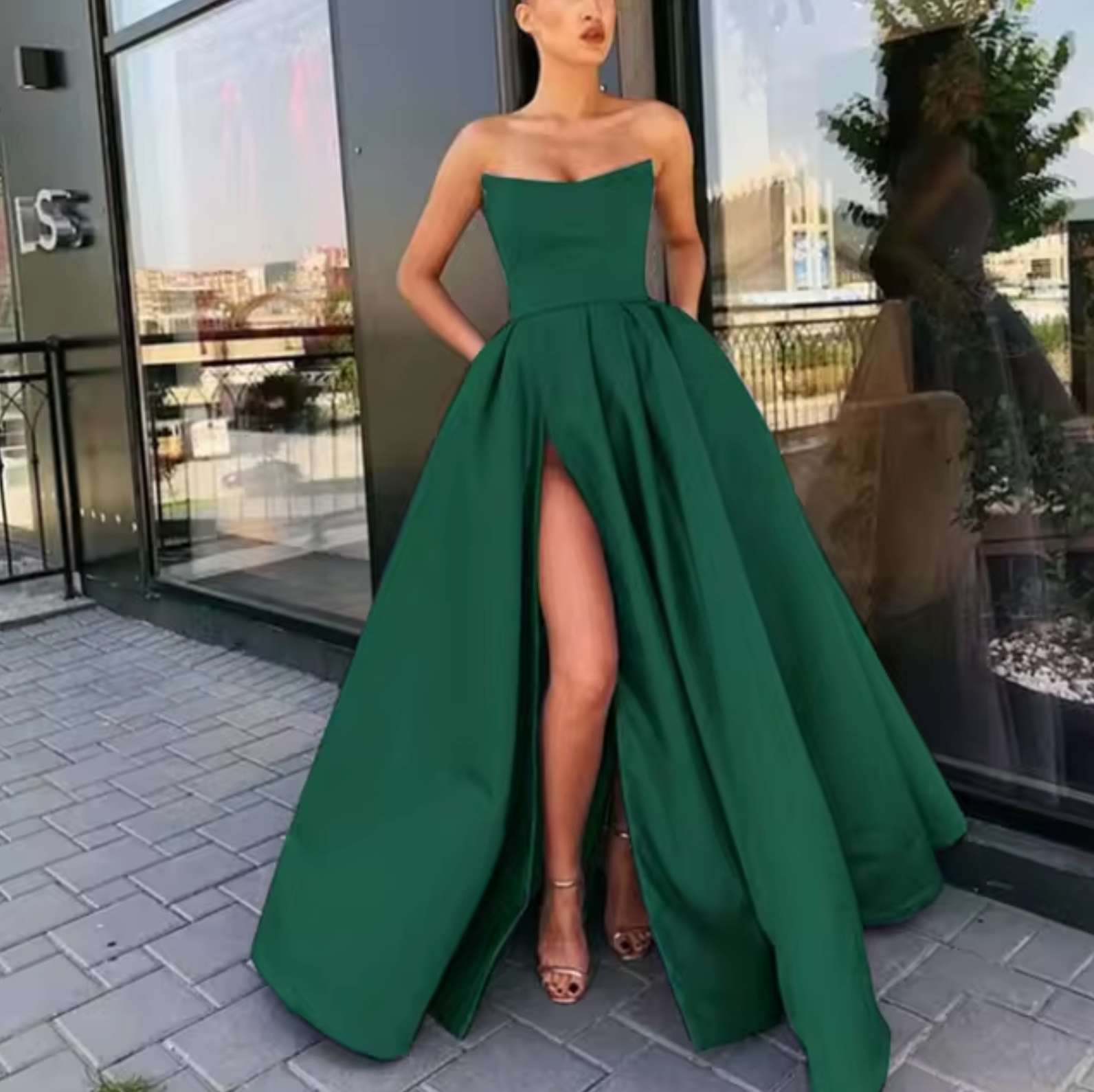 Elegant Satin Evening Gown for Women