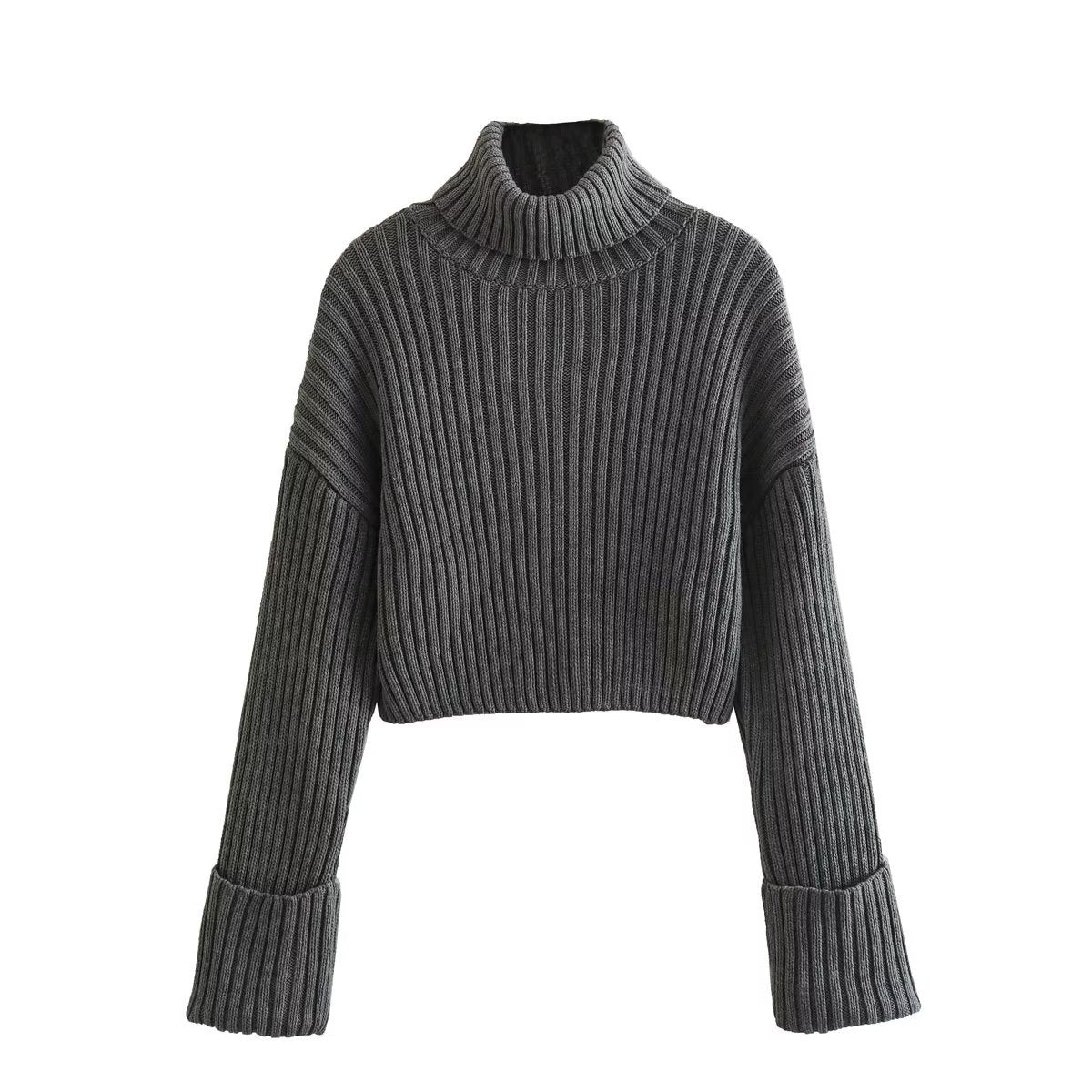 Elegant Cropped Turtleneck Sweater