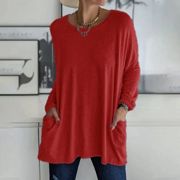 Women's loose casual sweater with long sleeves