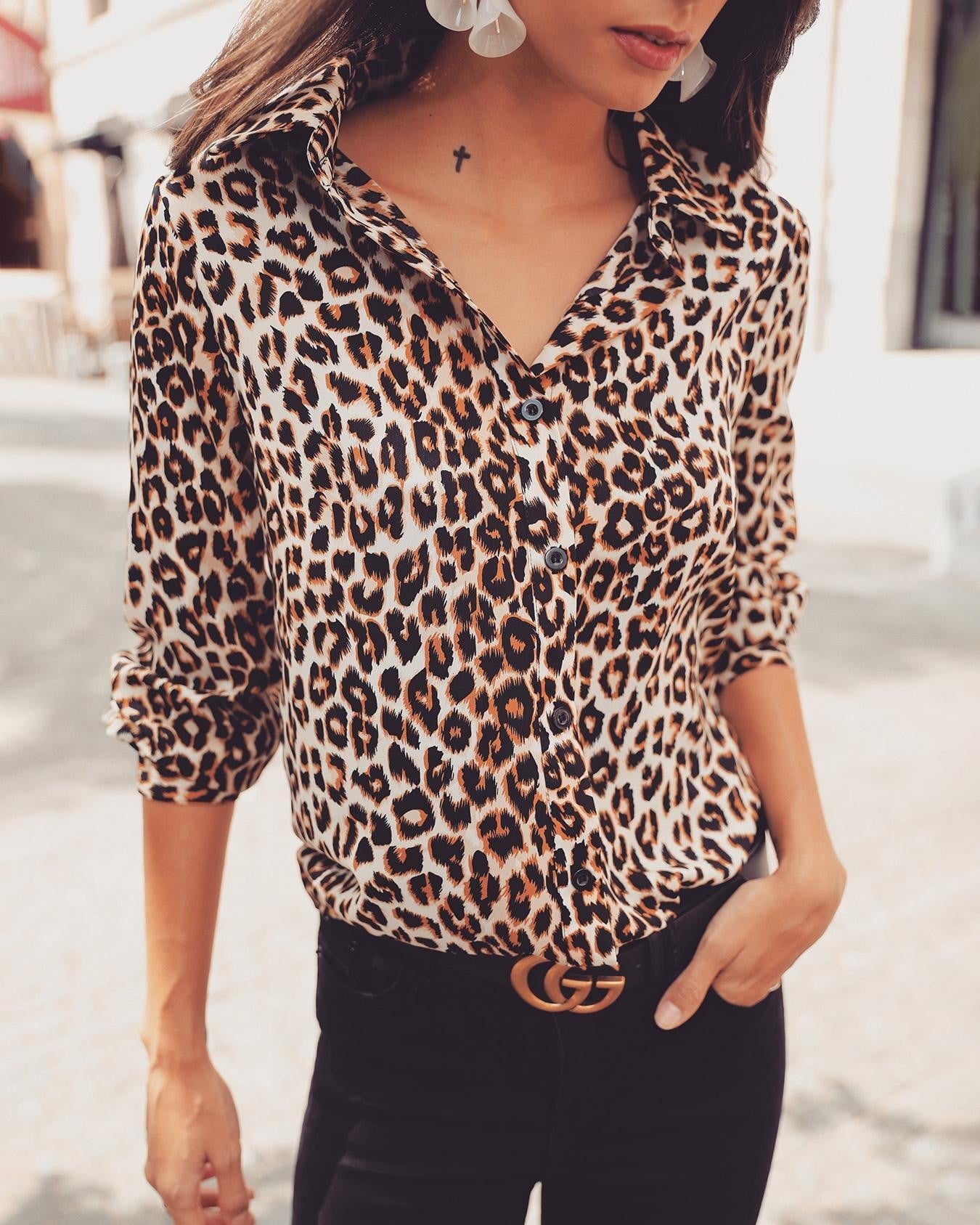 Women's leopard blouse