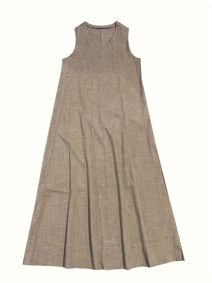 Women’s Maxi Dress - Sleeveless V-Neck - Flowy Relaxed Fit - Lightweight Breathable