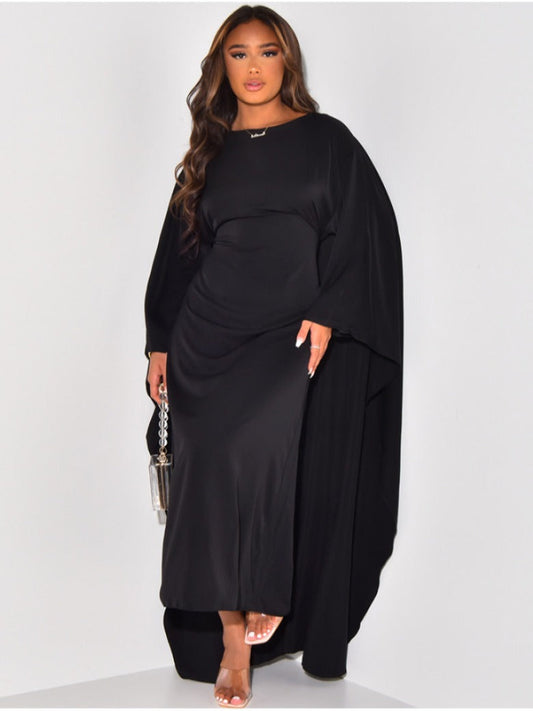 Flowing Long Sleeve Maxi Evening Dress