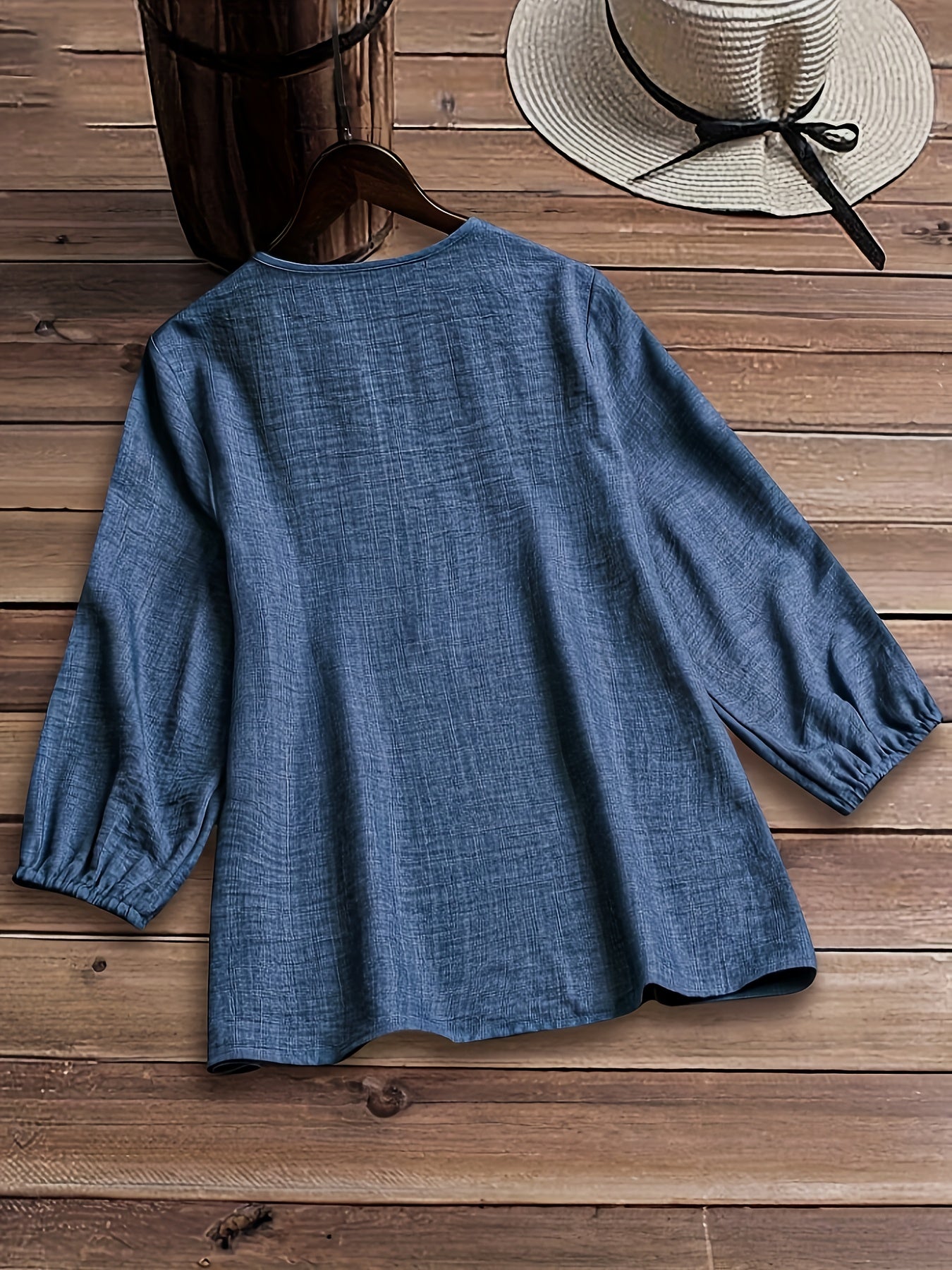Women's Blouse - Zipper Front - Three-Quarter Sleeve - Stylish & Versatile