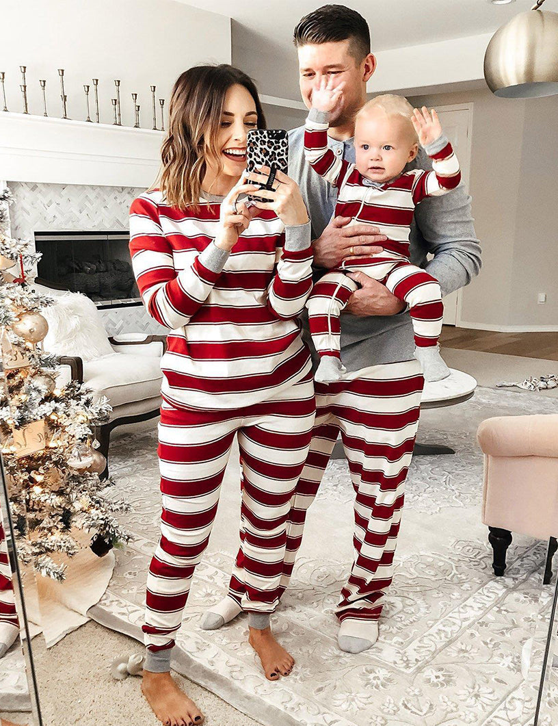 Family matching striped pajama set