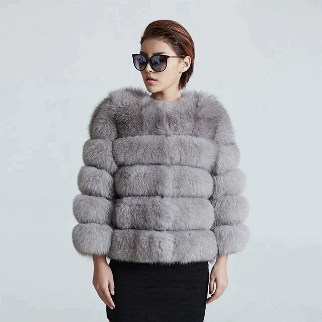 Women's stylish faux fur coat