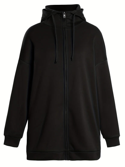 Women's casual sports parka hoodie with zip