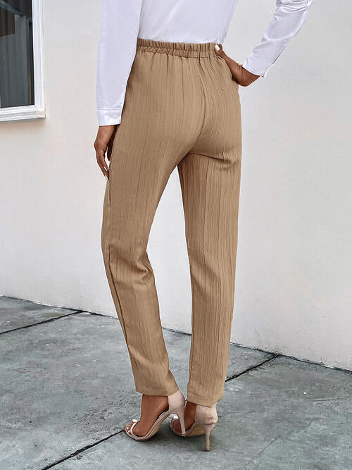 Kezia - textured drawstring pants with pockets