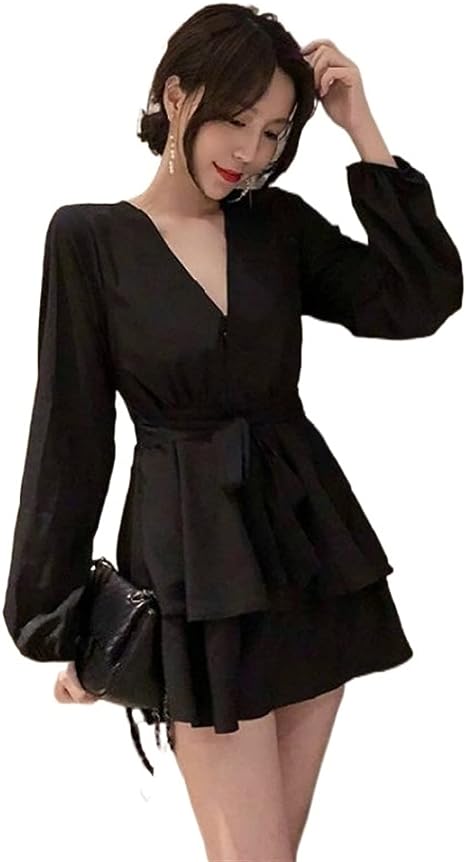 Cinched Waist A-Line Layered Dress