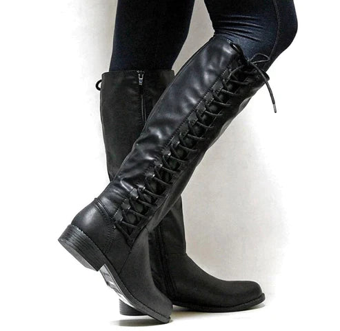 Women's leather lace-up boots