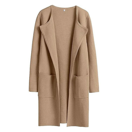 Elegant Long Cardigan With Front Pockets