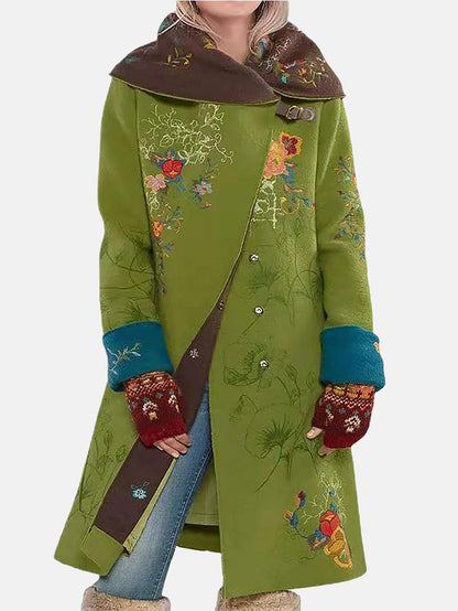 Women's colorful bohemian long coat