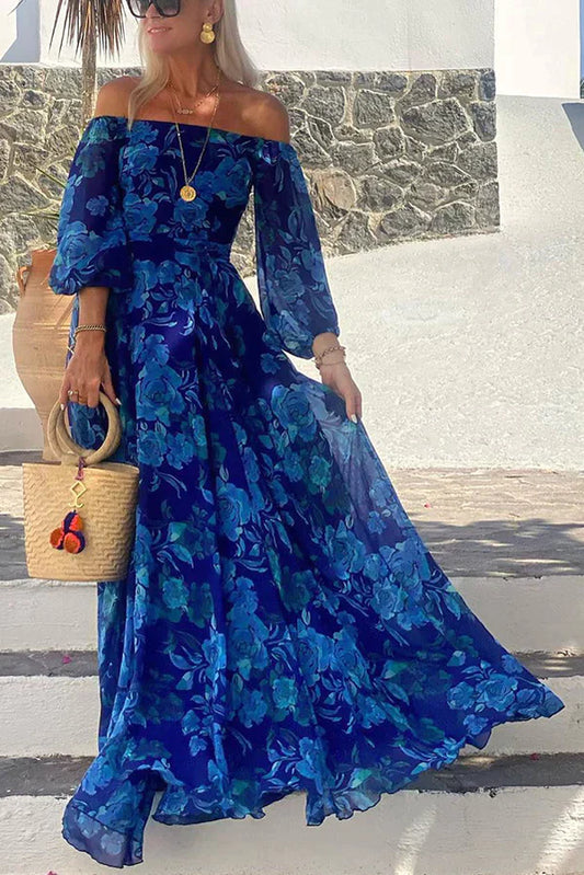 Smocked Back Off-Shoulder Maxi Dress