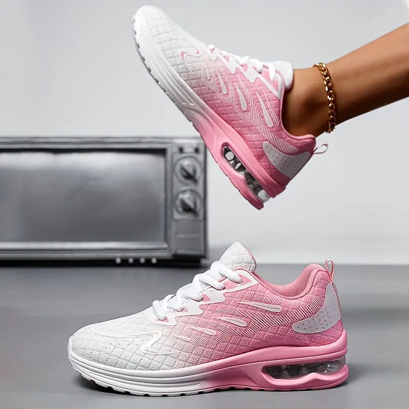 Women's Athletic Sneakers - Breathable Mesh - Cushioned Sole - Lace-Up Comfortable Fit