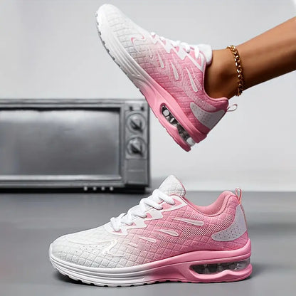 Women's Athletic Sneakers - Breathable Mesh - Cushioned Sole - Lace-Up Comfortable Fit