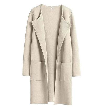 Ladies elegant long cardigan with front pockets