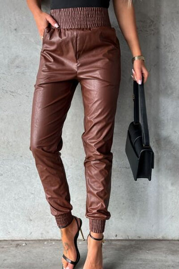 Elin - smocked high waist pants with pockets