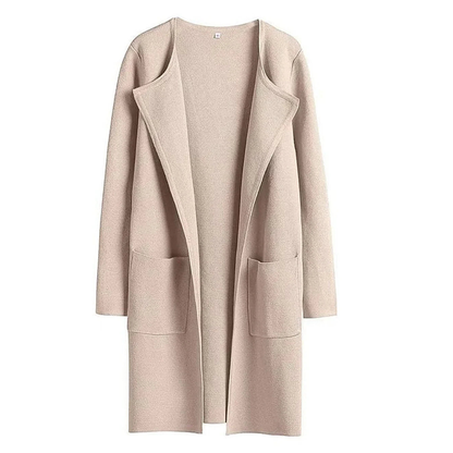 Ladies elegant long cardigan with front pockets