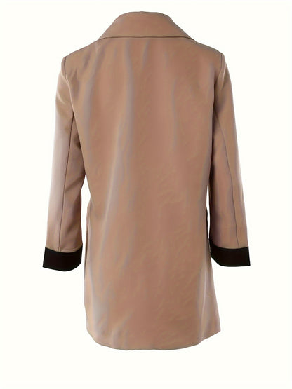 Women’s Blazer – Double-Breasted Tailored Fit – Notched Lapel – Long Sleeve – Structured