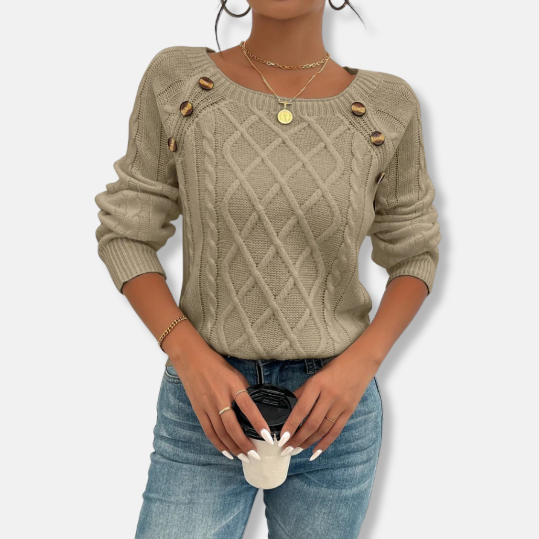 Cable Knit Relaxed Fit Knit Top 