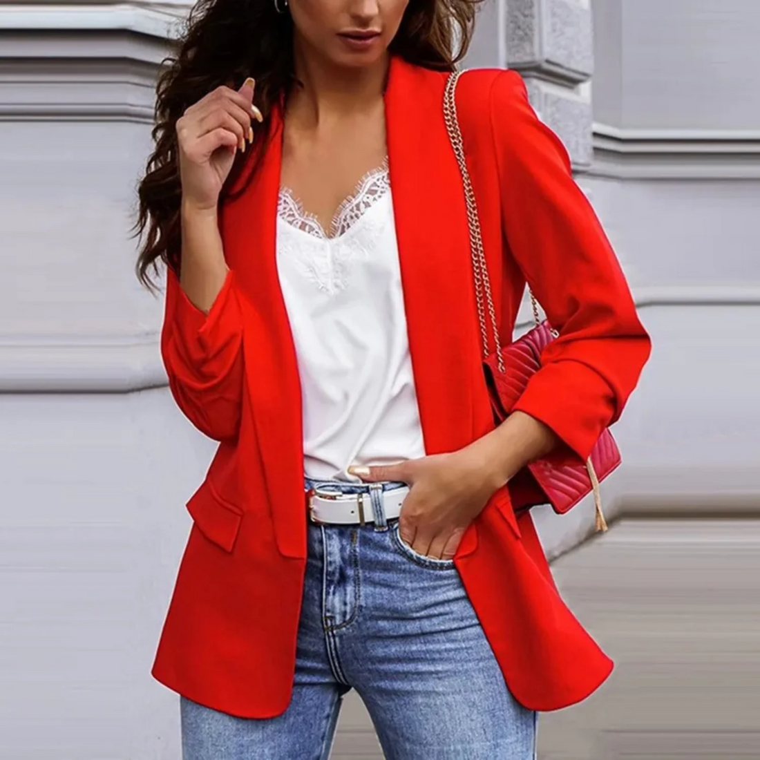 Women's long-sleeved small blazer