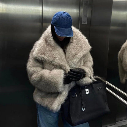 Women's faux fur coat for fall winter