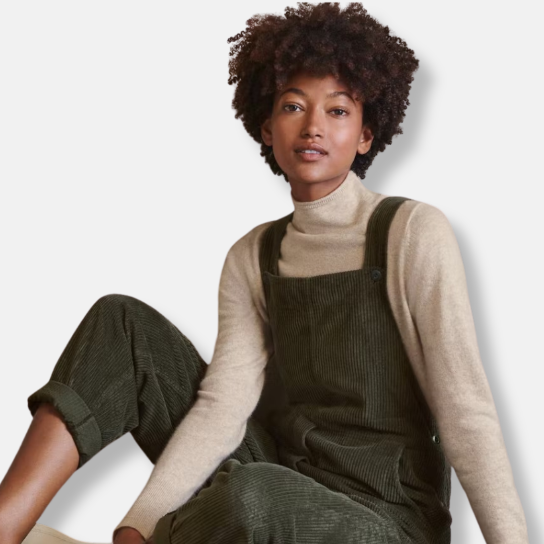 Corduroy Relaxed Fit Adjustable Overalls 