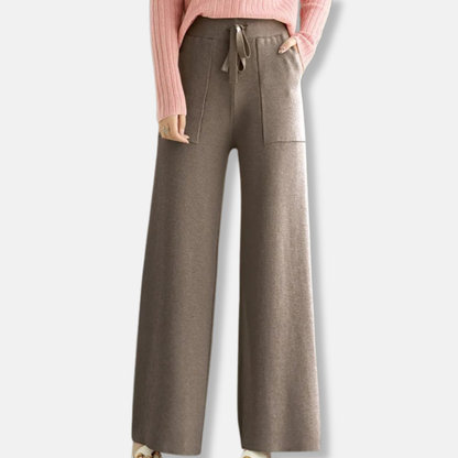 Isla Relaxed Fit Wide Leg Pants | Drawstring Waist Patch Pockets Pants